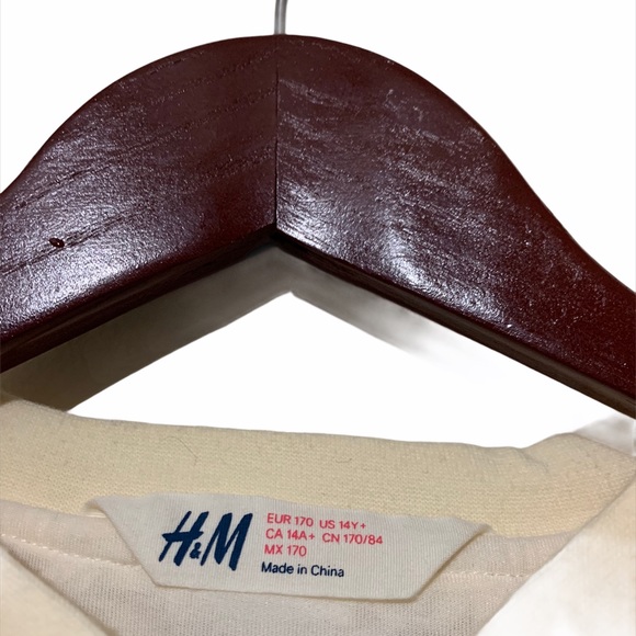 H & M Girls Rosette & Ruffle Cream Bomber Jacket - Picture 5 of 5